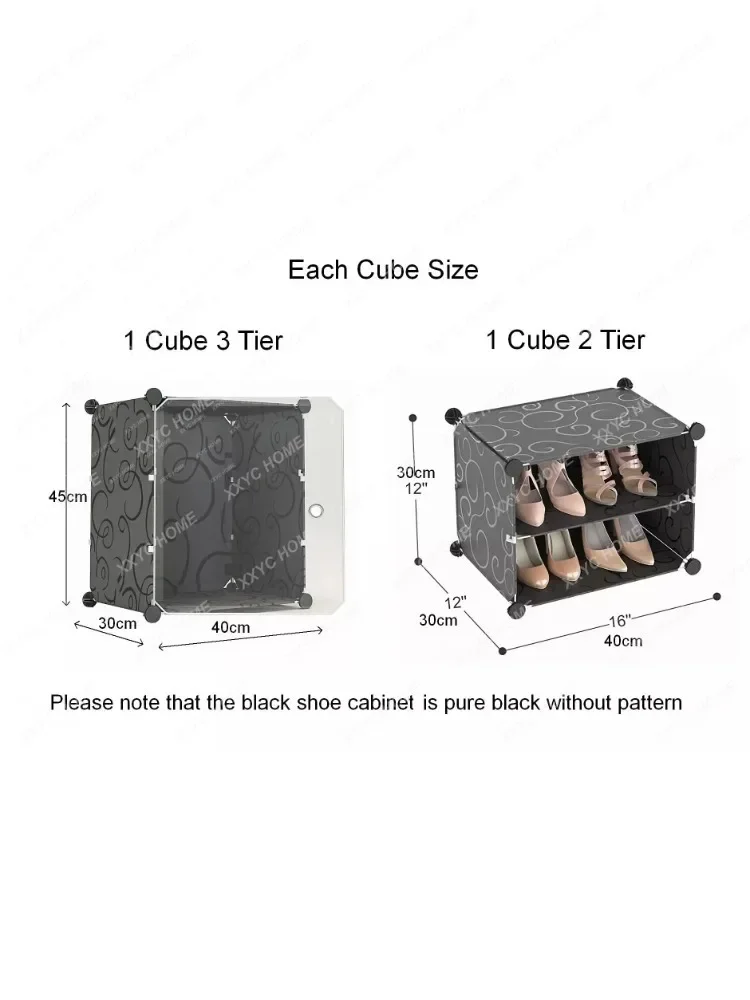 US Shoe Rack Large Capacity Boot Storage 12 Cube Organzie Modular DIY Plastic 6 Tier 24 Pairs of Shoe Tower Cabine