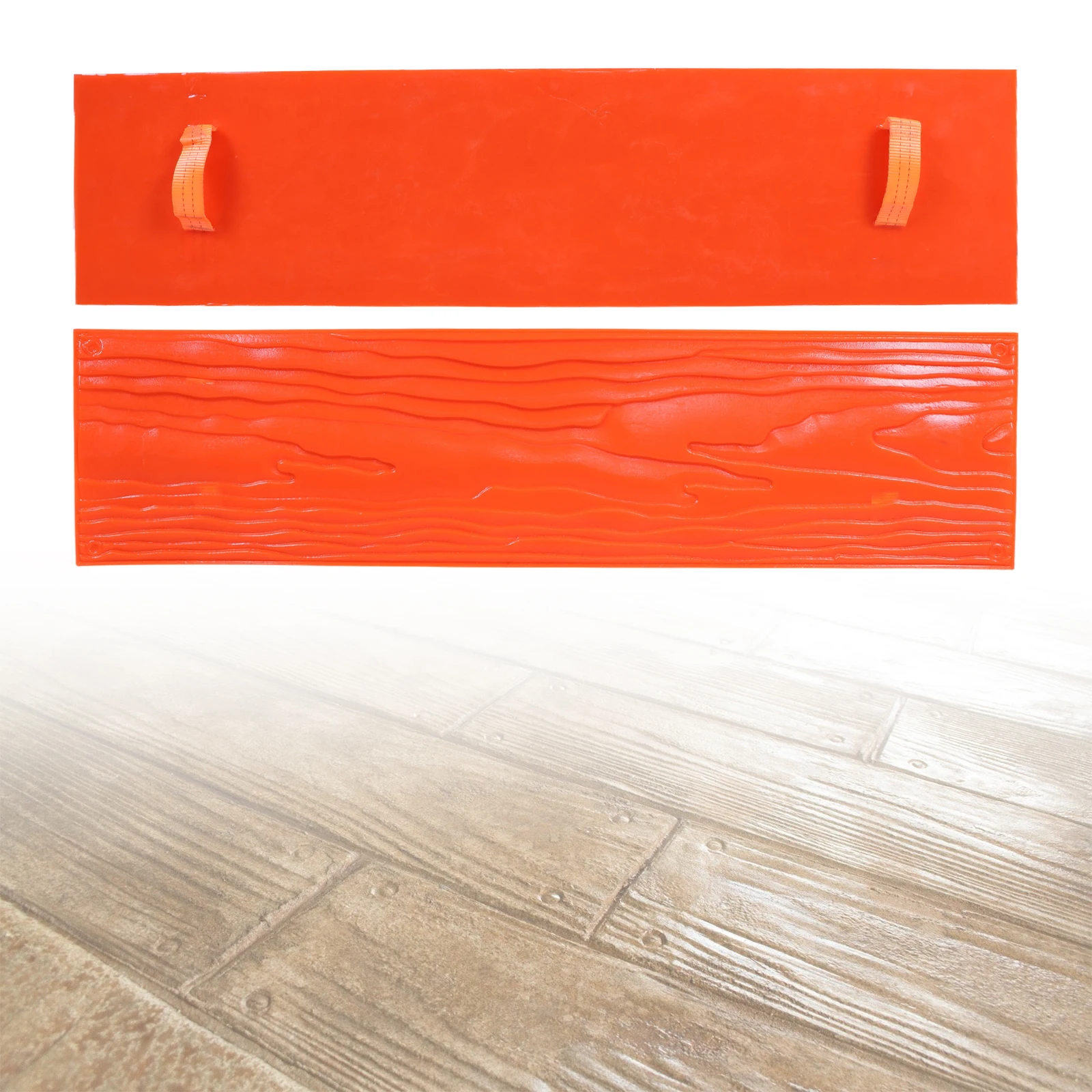 Estera de textura de hormigón de 122x31cm, estera de poliuretano con sello de textura de hormigón, estera de moldes de hormigón con textura de madera para suelos de interior/exterior