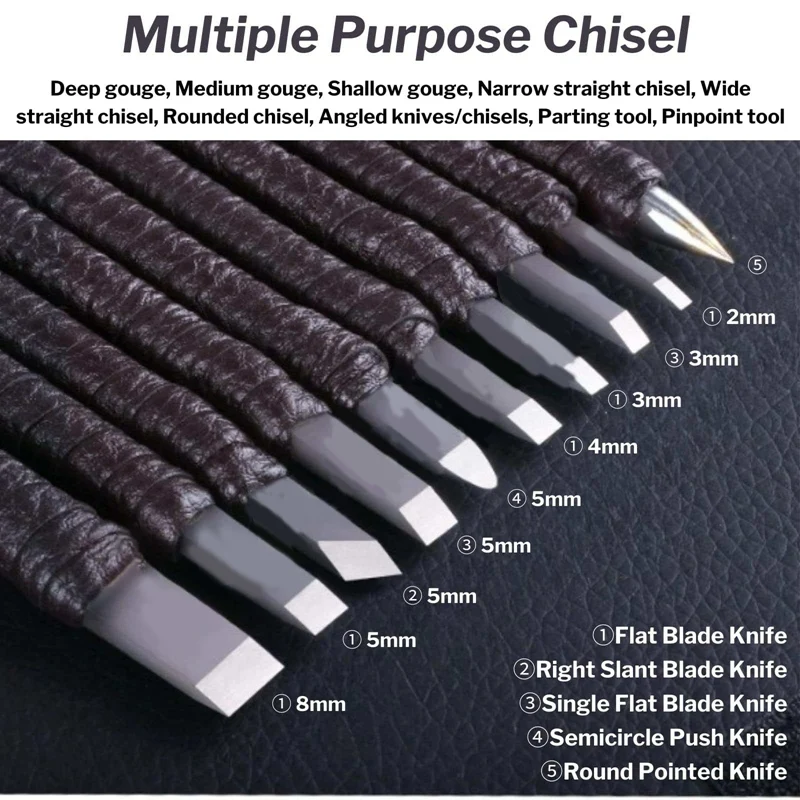 10 PCS Stone Carving Tool Sets Chisel Tool Set For Soft Limestone Alabaster Stone Wood