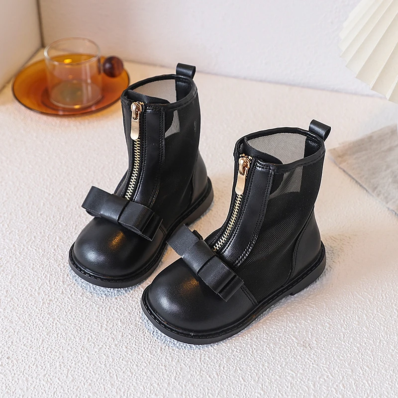 

Детские туфли-принцессы на молнии, повседневные туфли в корейском стиле, универсальные, летние новинки 2026, детские сандалии с милыми бантиками