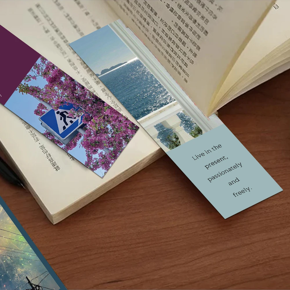 30pcs Landscape Bookmarks Aesthetic Phrase Excerpt Reading Pages Books Labeling Students Creative Gifts Decoration Bookmarks