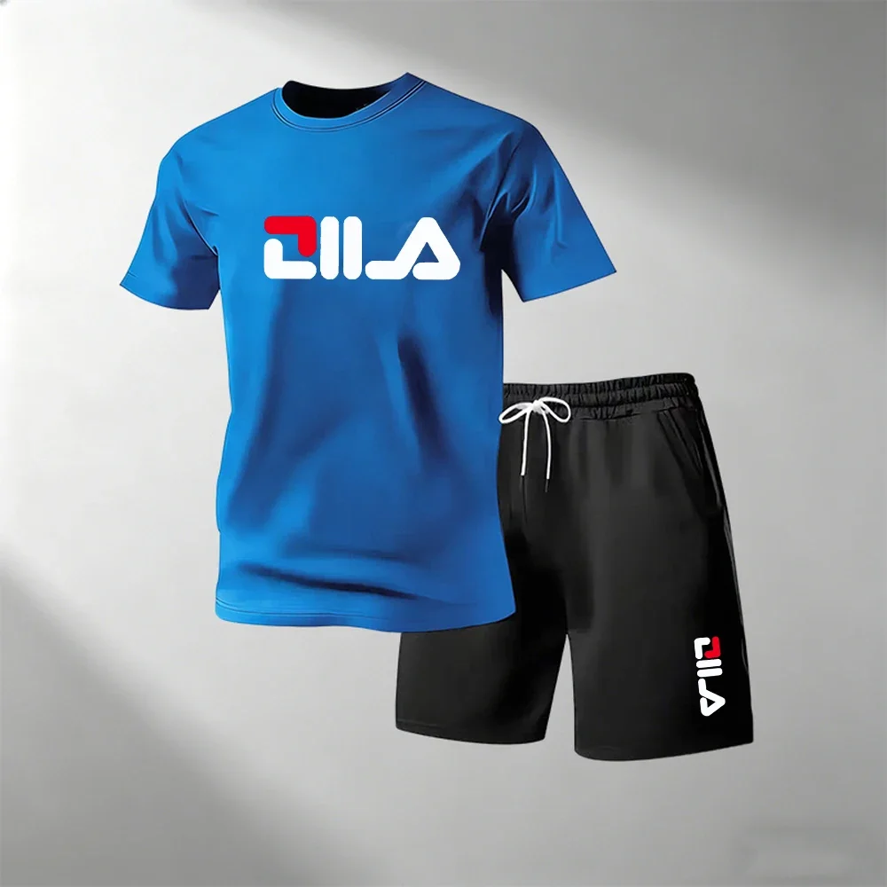 

2026 Summer Hot Sale T-Shirts Sets Men's Round Neck Short Sleeve + Sport Shorts Quick Dry Casual Home Outdoor Street 2 Piece