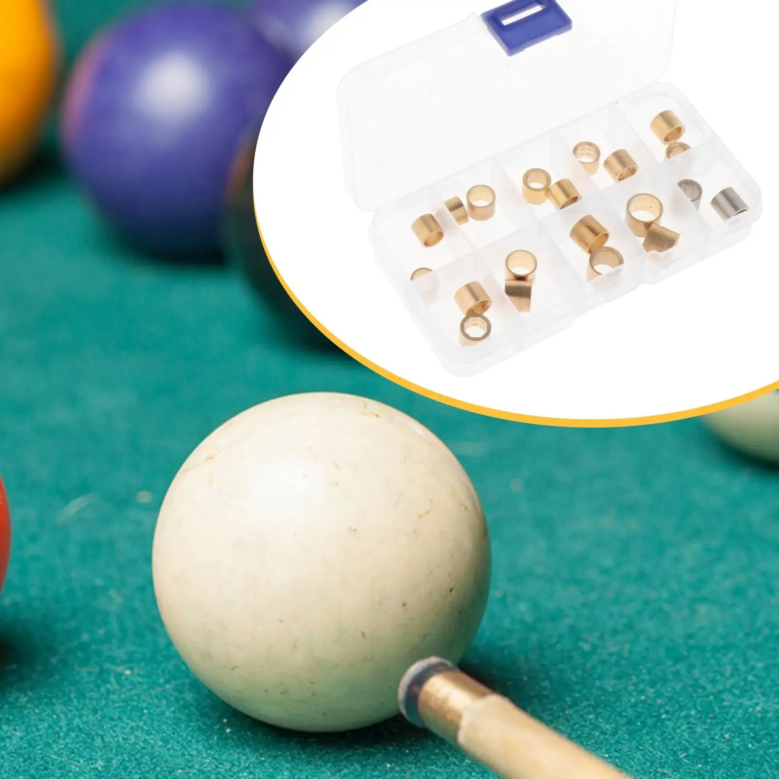 

20 медных наконечников для кия, профессиональные, металлические, простая установка, сменные наконечники для бильярдного кия, инструменты для ремонта, медные обручи