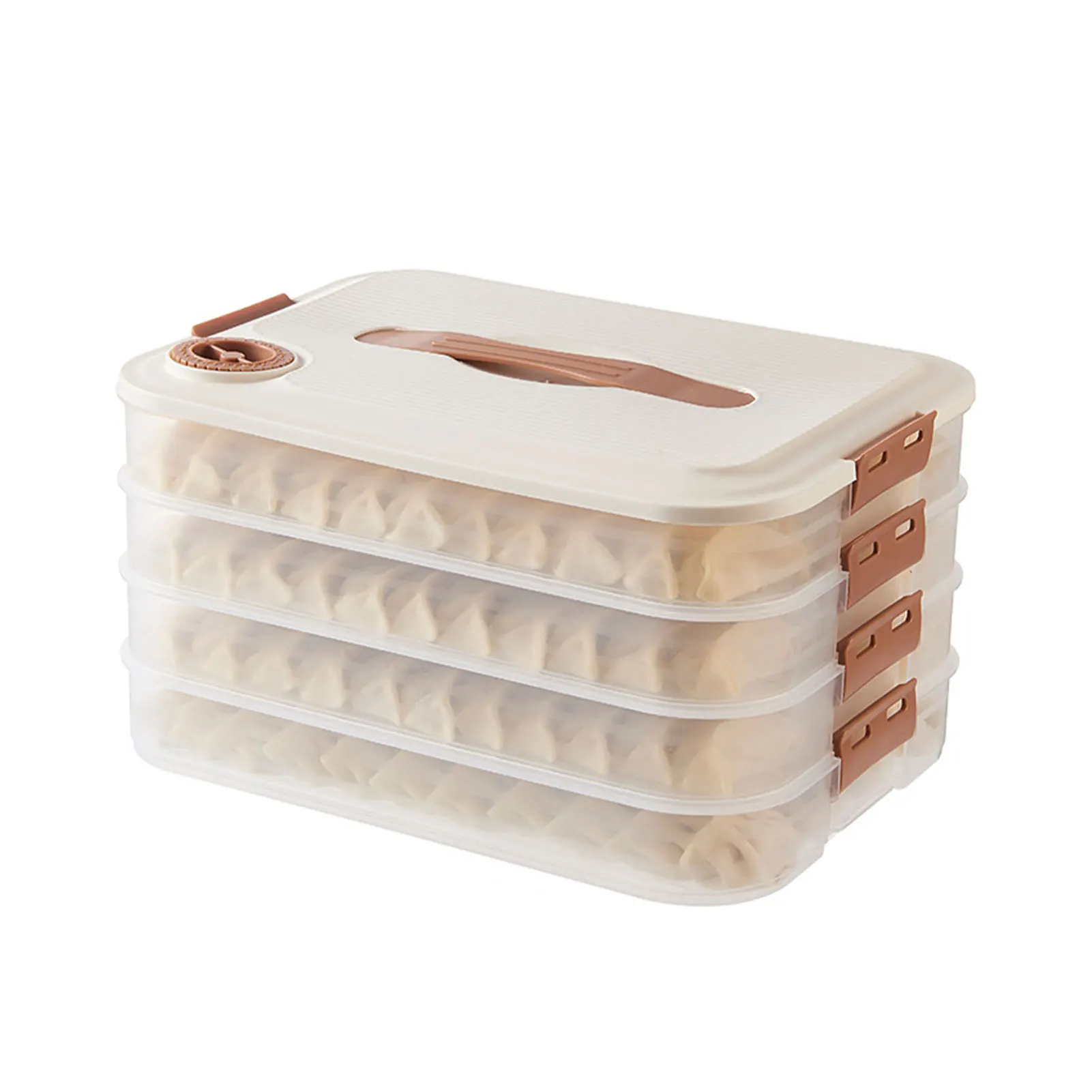 

White Freezing Box Stackable And Stable Odor-Free Connection Easy Daily Storage Dumplings Wonton Box