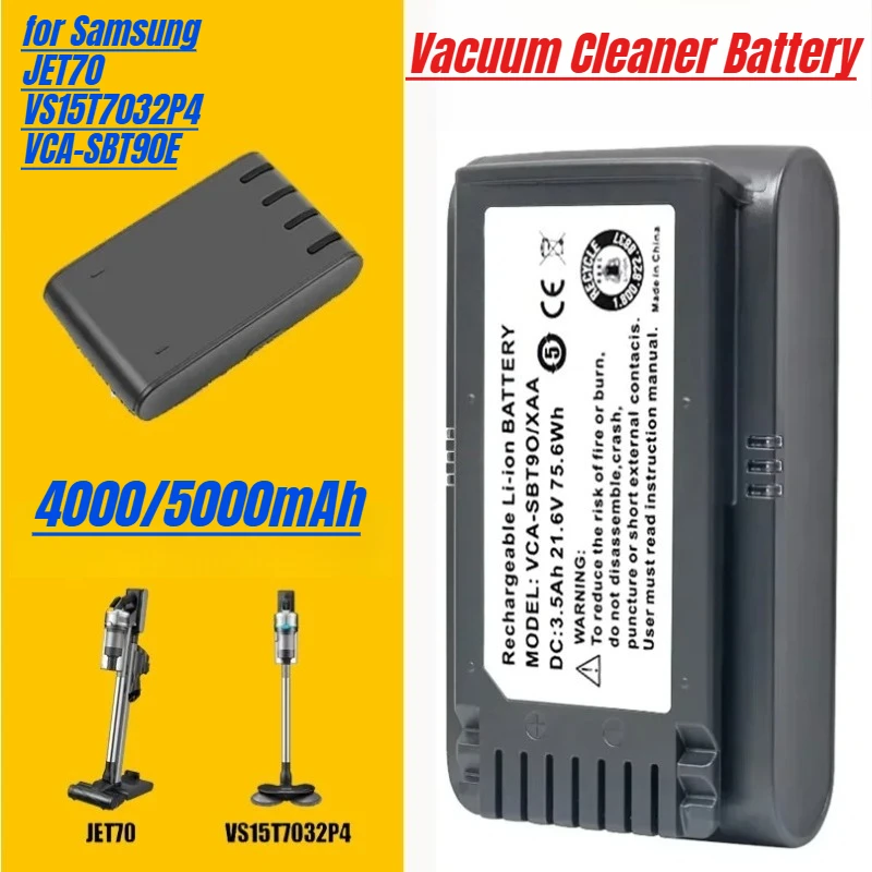 

21.6V 5000mAh for Samsung JET70 VS15T7032P4 VCA-SBT90E Vacuum Cleaner Battery