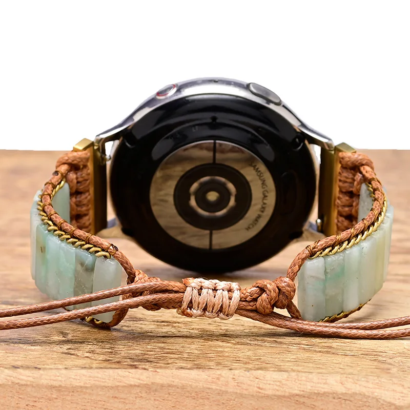 20Mm 22Mm Bohemian Band Voor Samsung Galaxy Watch 4 5 6 7 Actieve 2 Huawei Horloge 4 3 Pro Gt4 Gt3 Gt2e Vintage Natuursteen Band
