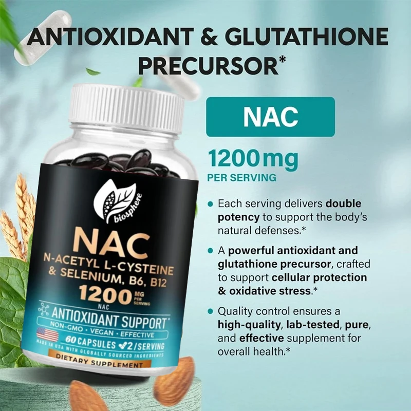 

Дополнительные капсулы NAC | Селен | B6 | B12- Антиоксиданты, поддержка иммунитета - N-ацетилистский 600 мг на капсулу