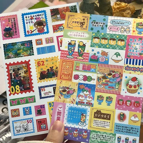 Sello adhesivo Kawaii japonés Vintage Showa, bonito diario, álbum de recortes, Material de decoración, funda para teléfono móvil, papelería, calcomanías DIY