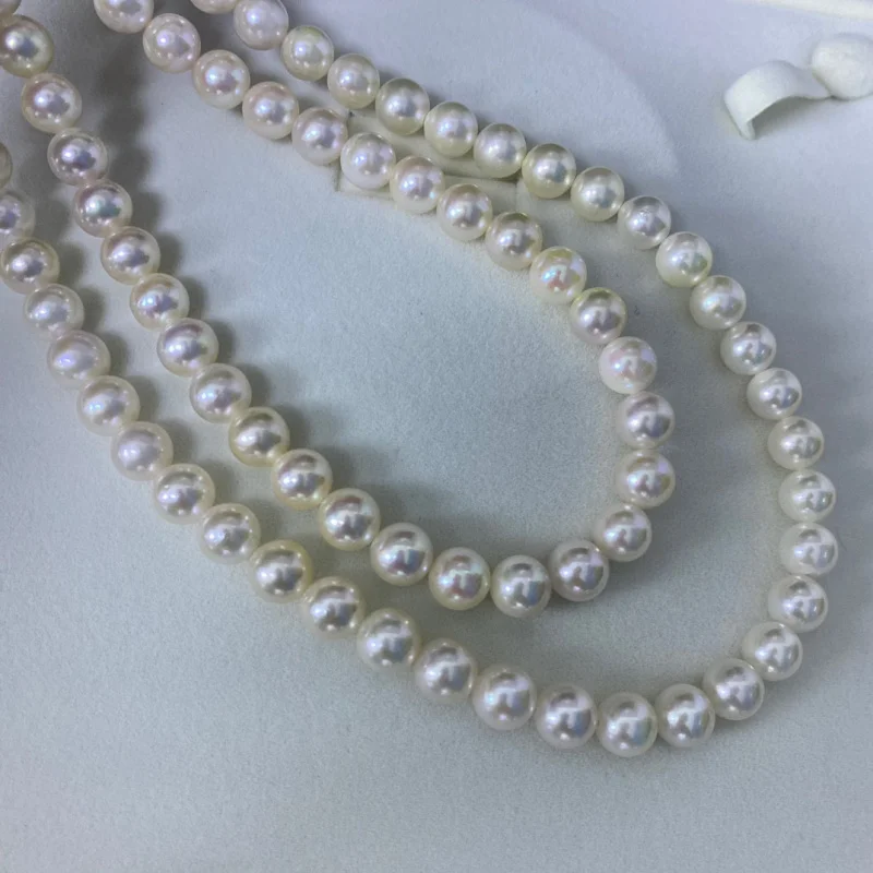 Natural Freshwater Real Pearl 8-8.5mm White Akoya Necklace