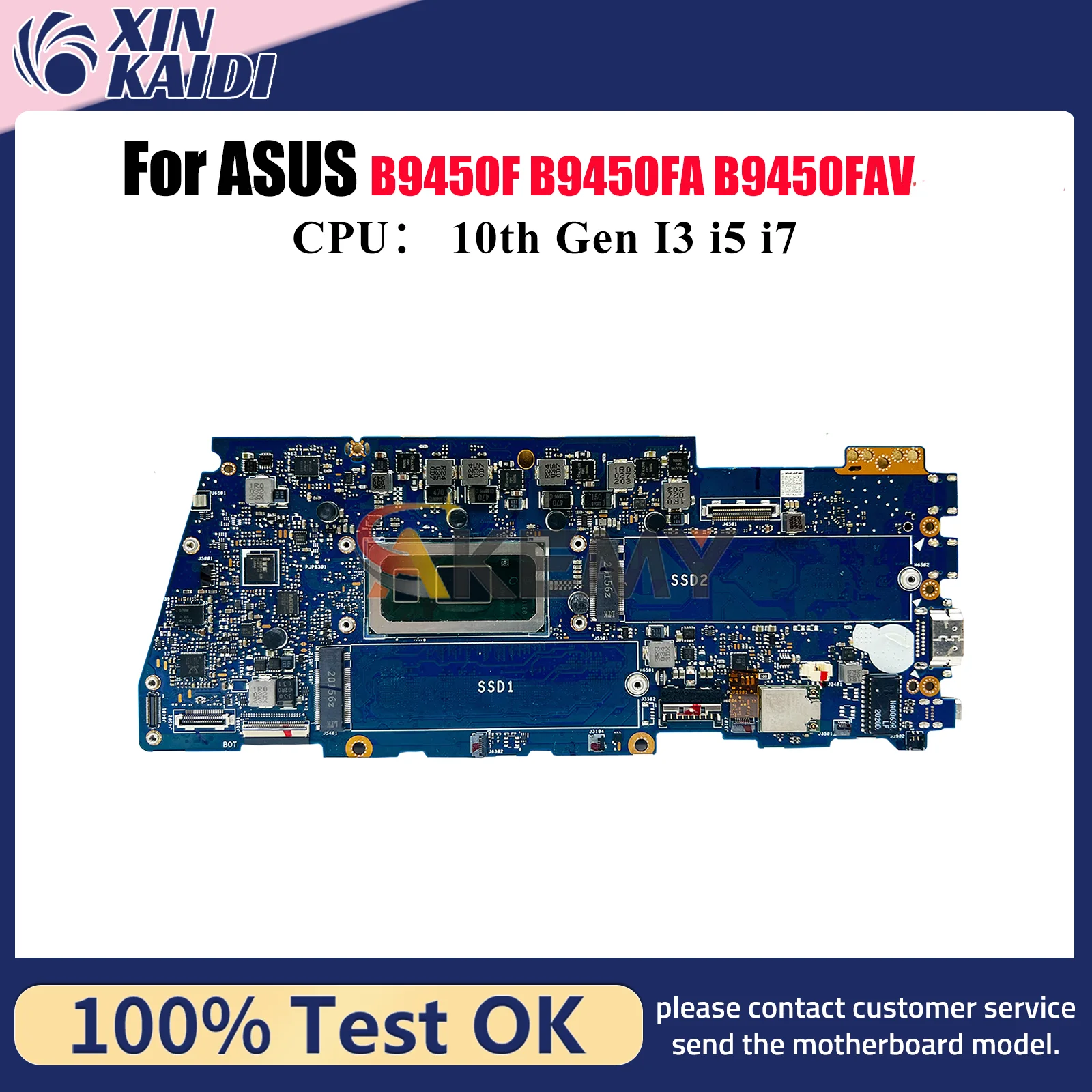 

B9450FA Laptop Motherboard For ASUS ExpertBook B9450F B9450FA B9450FAV Notebook Mainboard With 10th Gen I3 i5 i7 100% tests OK