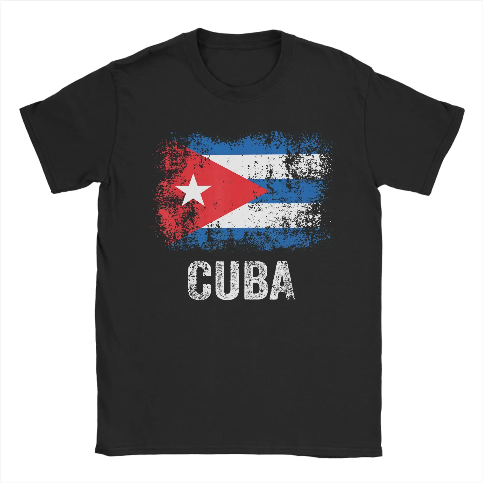 Cuban Vintage Cuba Flag T-Shirt Mens  Y2K Retro Cotton T-Shirts Summer O-Neck Trendy Cool Tees Loose Oversize Clothing