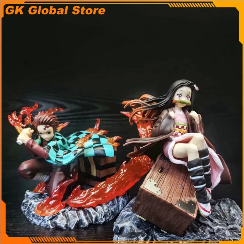 

15cm Demon Slayer Anime Figure Kamado Tanjirou Kamado Nezuko Peripheral Model Statue Desktop Decoration Ornaments Kid Gifts Toys