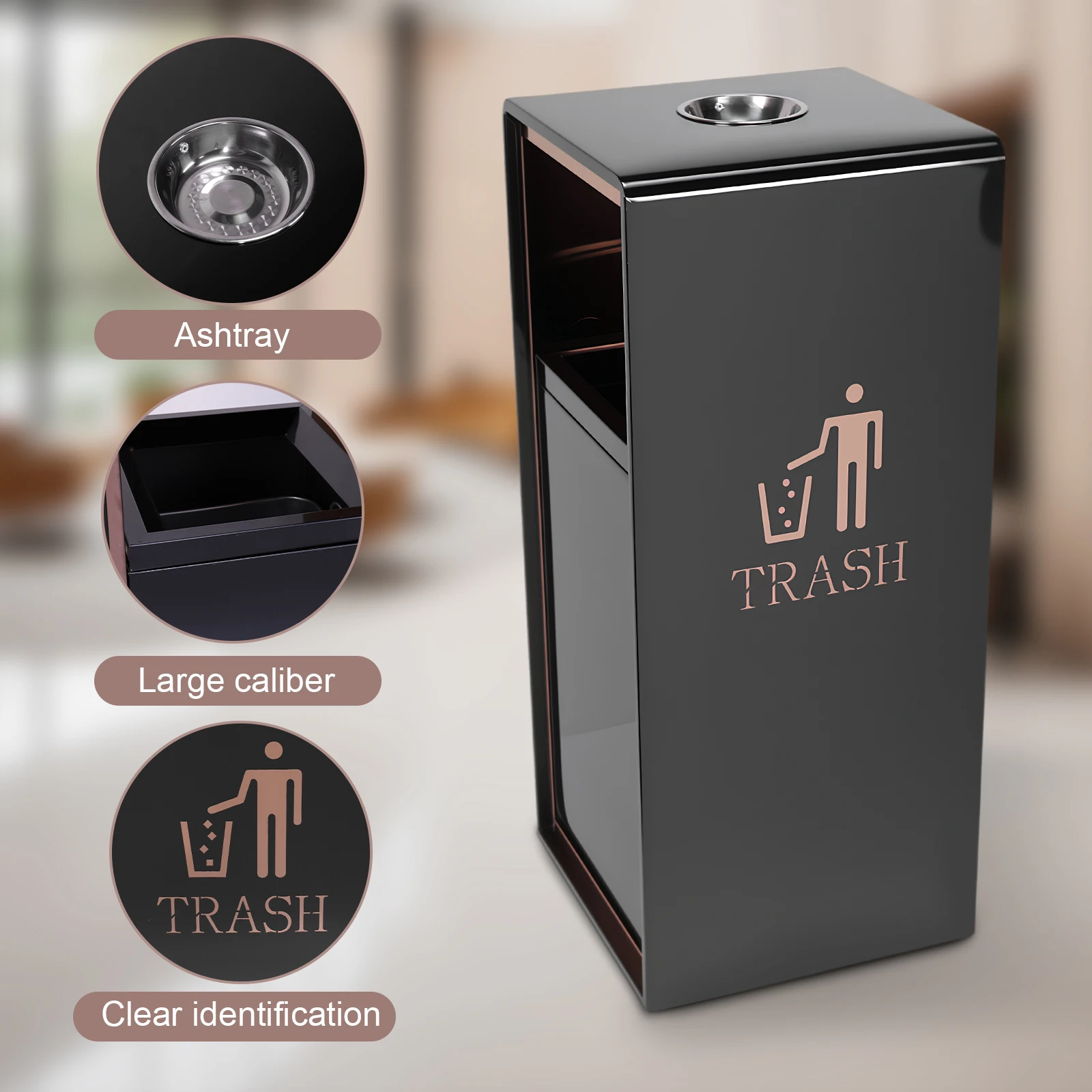 

Fingerprint-Resistant Large Trash Can W/ Removable Inner Bucket Heavy Duty Brushed Finish Garbage Bin for Restaurants Cafeterias