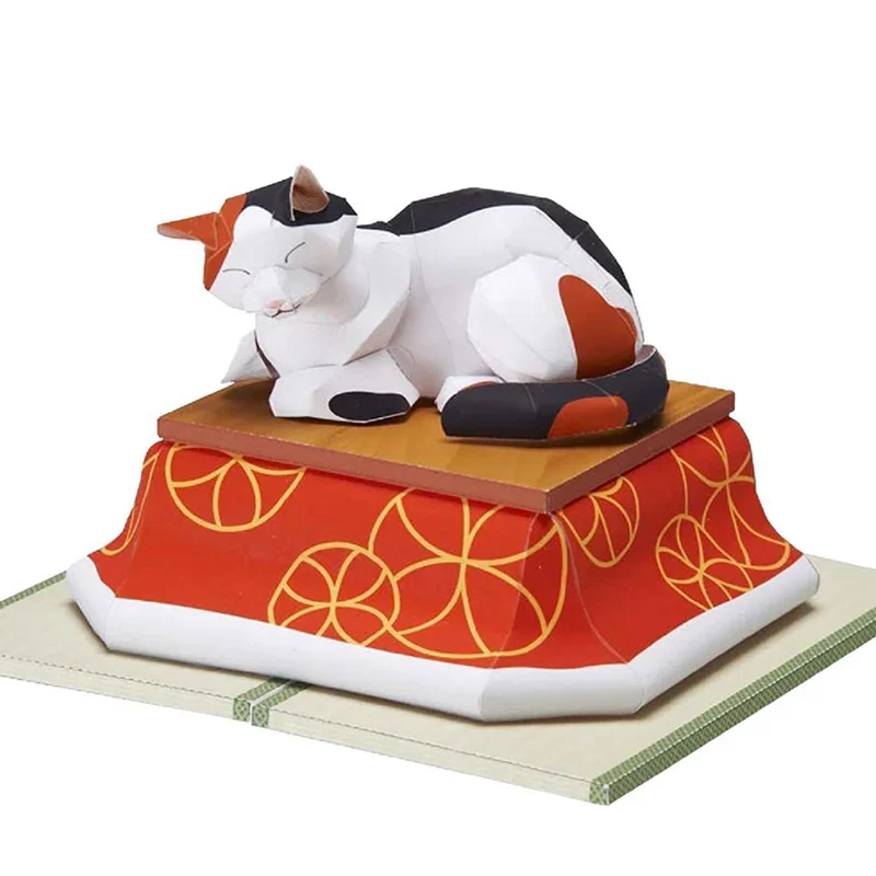 

Kotatsu Calico Cat Origami Art Mini 3D Folded Paper Model Papercraft Animal Figure DIY Kids Adult Handmade Craft Toys QD-279