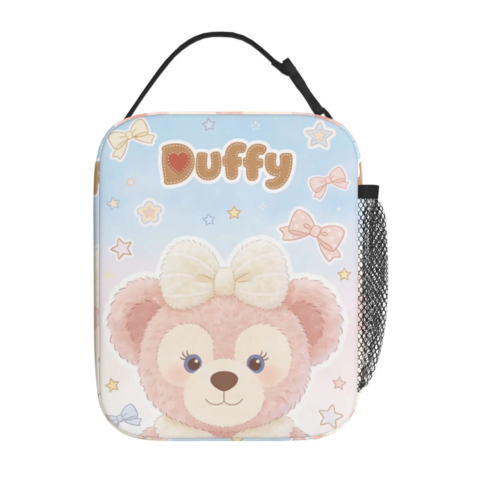 

1 шт. тематическая сумка для обеда с изображением Даффи и ШеллиМэй, подходит для повседневного использования, сумка для обеда на каждый день, подарок.