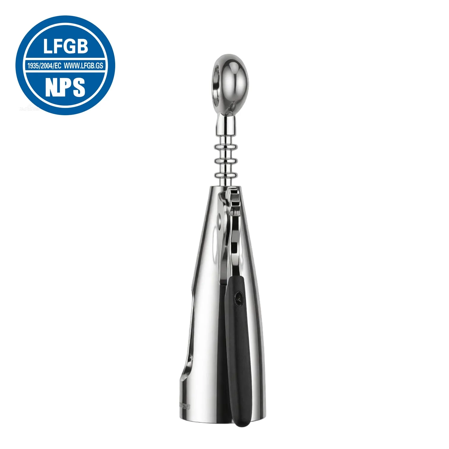 LFGB Certification Zinc Alloy Manual Corkscrew with Energy Saving Handle Visible Opening Wine Opener Luxury Bartender Tool
