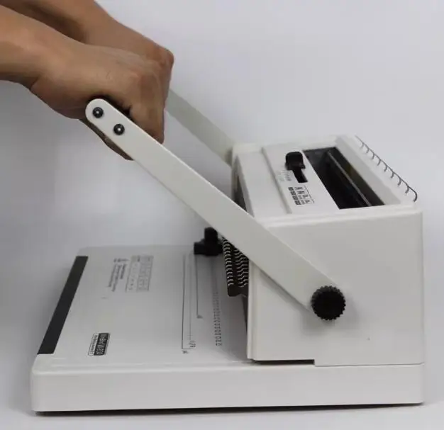 Paper Binding Machine 30cm Width Manual Cardboard Rubber Ring Punching Machine Single Coil Loose-leaf 46 holes