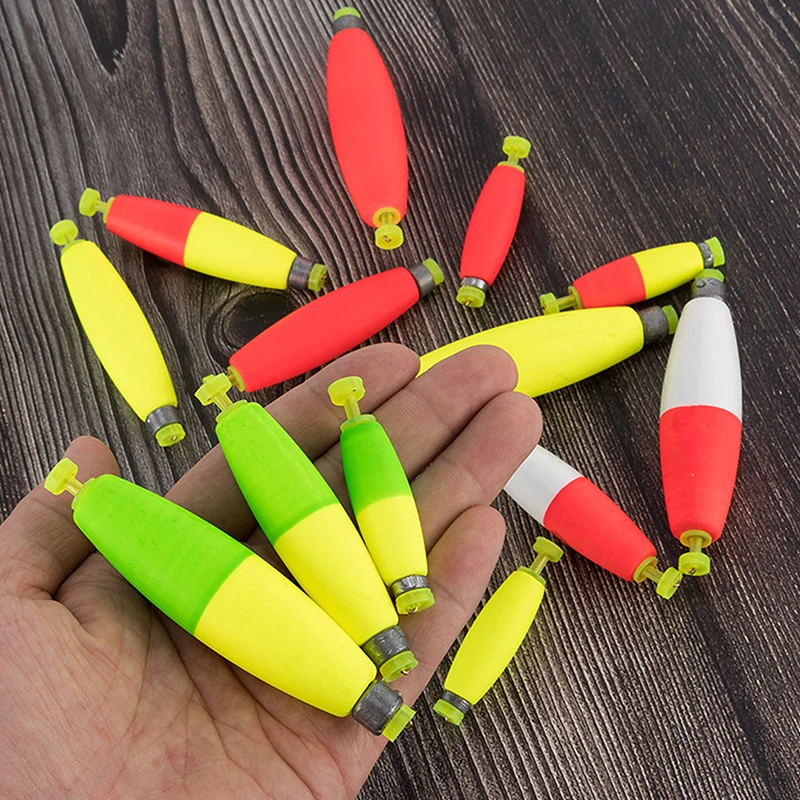 1PC Fishing Weighted Bobbers Cigar Foam Float EVA Buoy Oval Shape Strike Indicators Snap-on Fishing Float Bass Trout Crappie