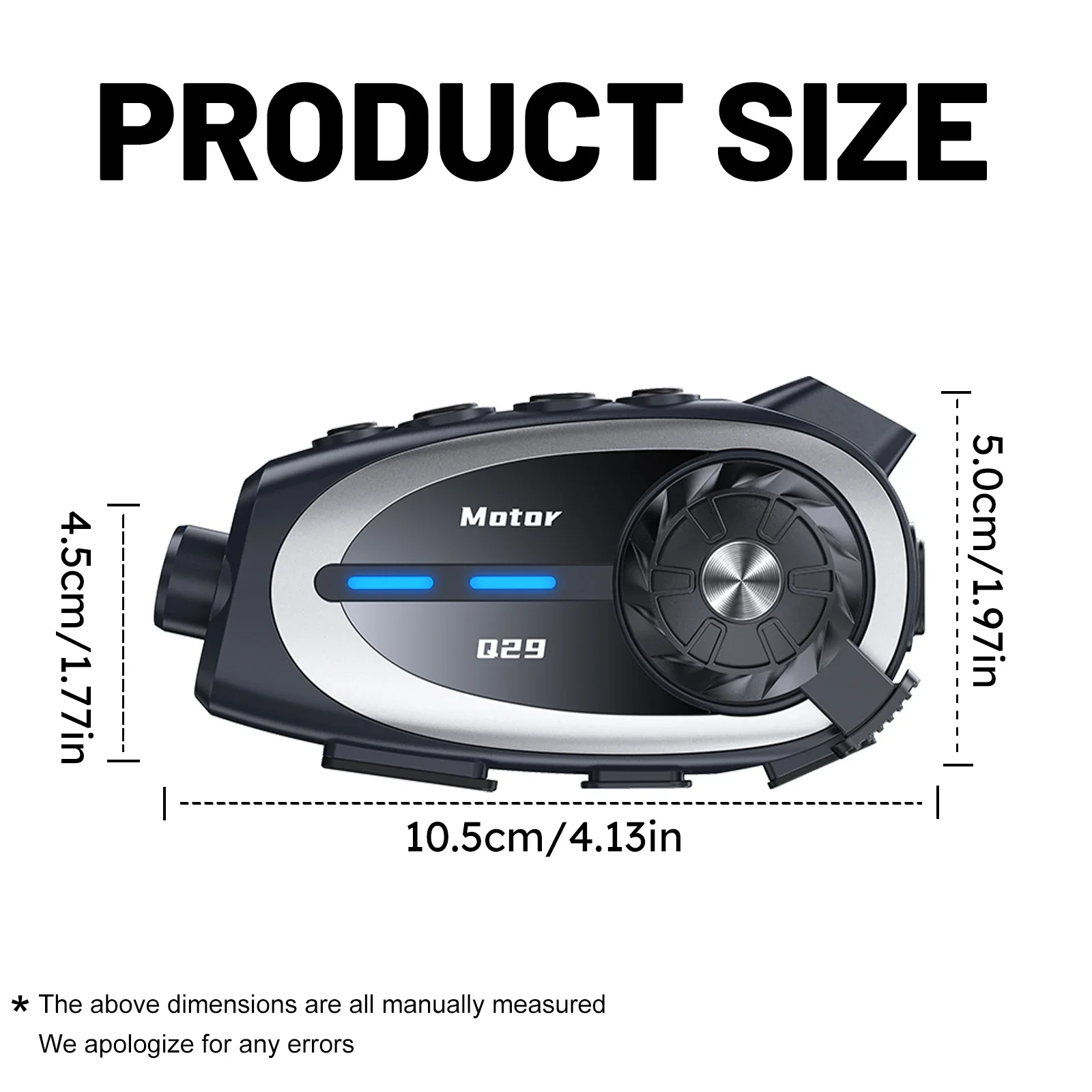 Q29 خوذة دراجة نارية بلوتوث سماعة الاتصال الداخلي مع عمر بطارية طويل للغاية مقاوم للماء للحد من الضوضاء تسجيل عالي الدقة