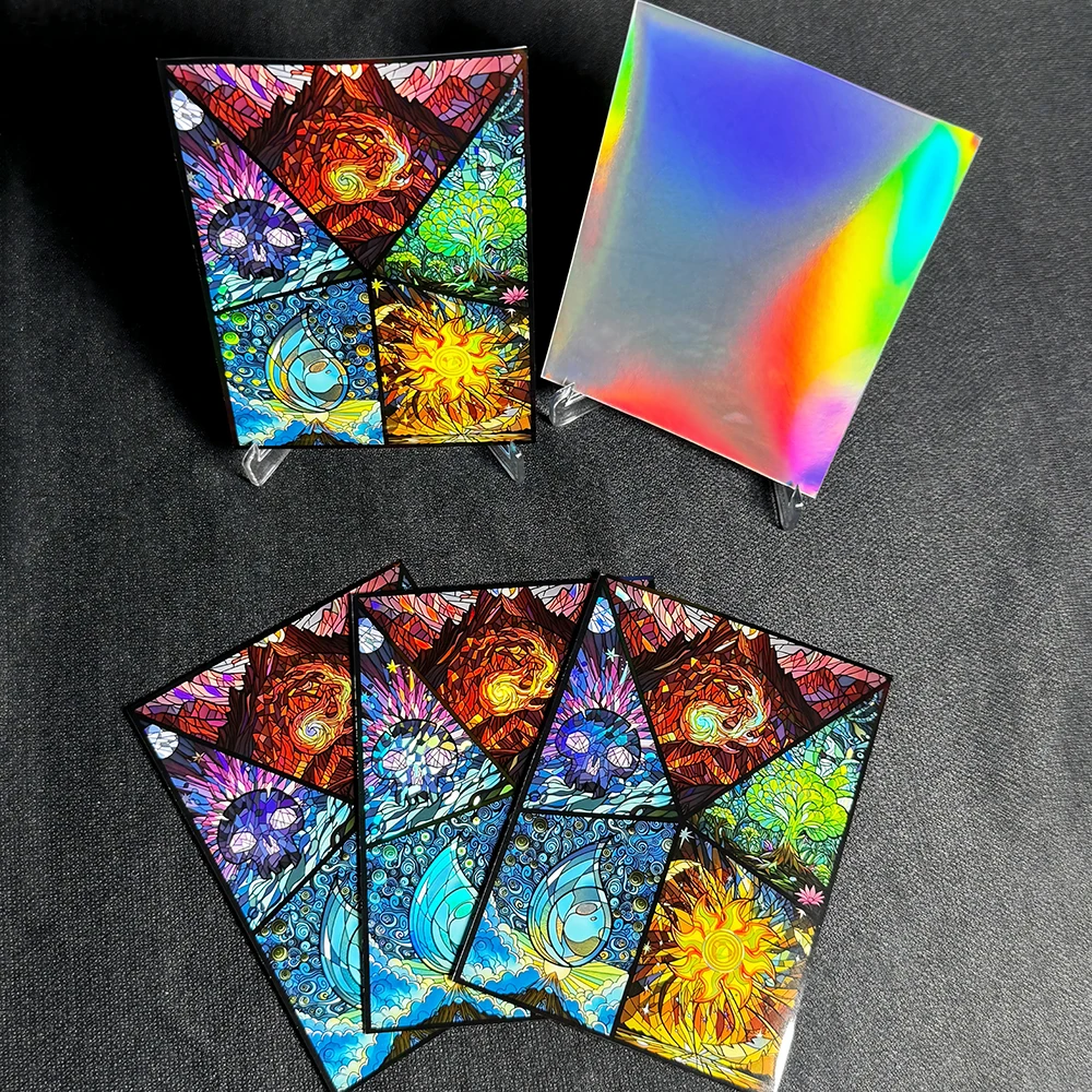 60PCS 66X91MM HOLO Art Trading Card Sleeves Game Card Sleeves Standard Size Card Protector for PTCG/MGT view 4