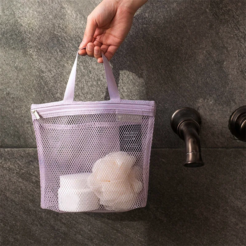 Mesh Makeup Toiletry Storage Bags Handbags Portable Travel Washing Body Shower Tools Organizer Hanging Cosmetic Organizer Pouch