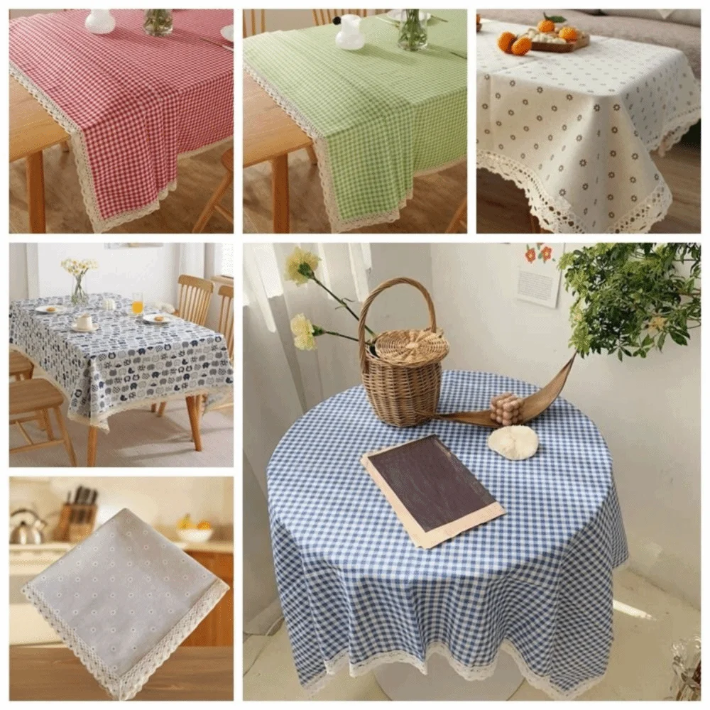 

Dustproof Dining Table Cloth Washable Stain Resistant Checkered Table Cloth Rectangular Soft Nordic Table Cloth Home Decor