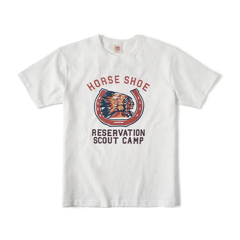 NON STOCK American retro painted chief T-shirt 255G heavy round neck men's and women's short sleeves