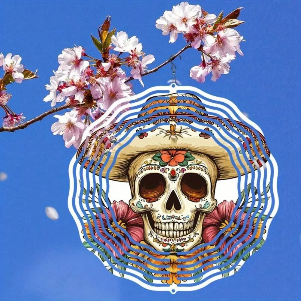CIFBUY Wind Chimes 360 Rotating Metal Garden Spinner Hanging Ornament Decor for Patio Yard Lawn Porch Mandala Hat Design