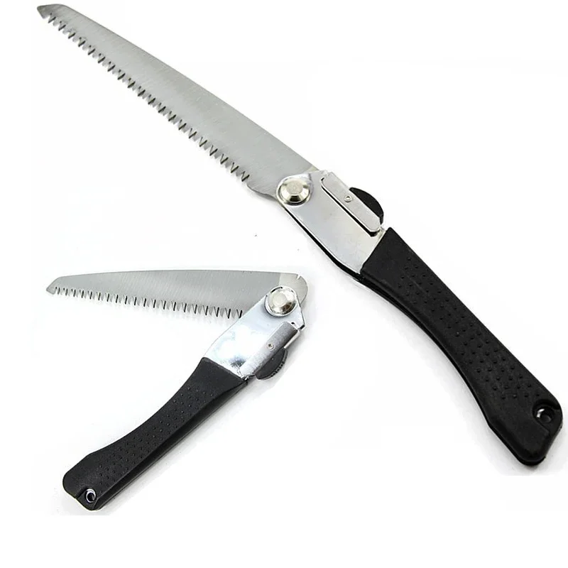 Folding Hand Saw For Tree Trimming Camping Gardening Hunting Cutting Wood PVC Handle Sharp Blade Solid Grip Quality SK-5 Steel