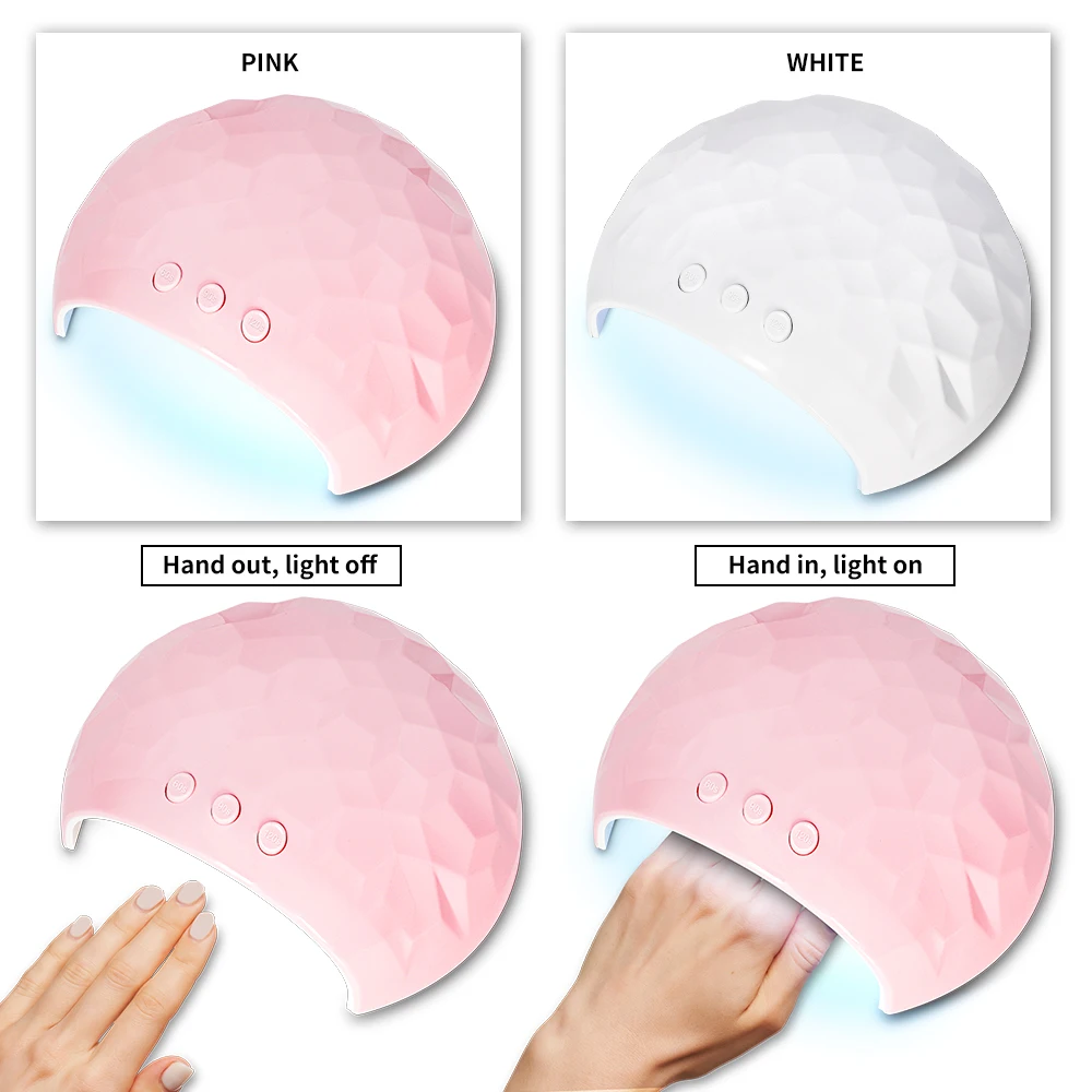 UV LED Nail Lamp - Fast Curing Gel Polish Acrylic Nail Dryer, UV Nail Light 3 Timer Settings and Automatic Sensor for Home Salon