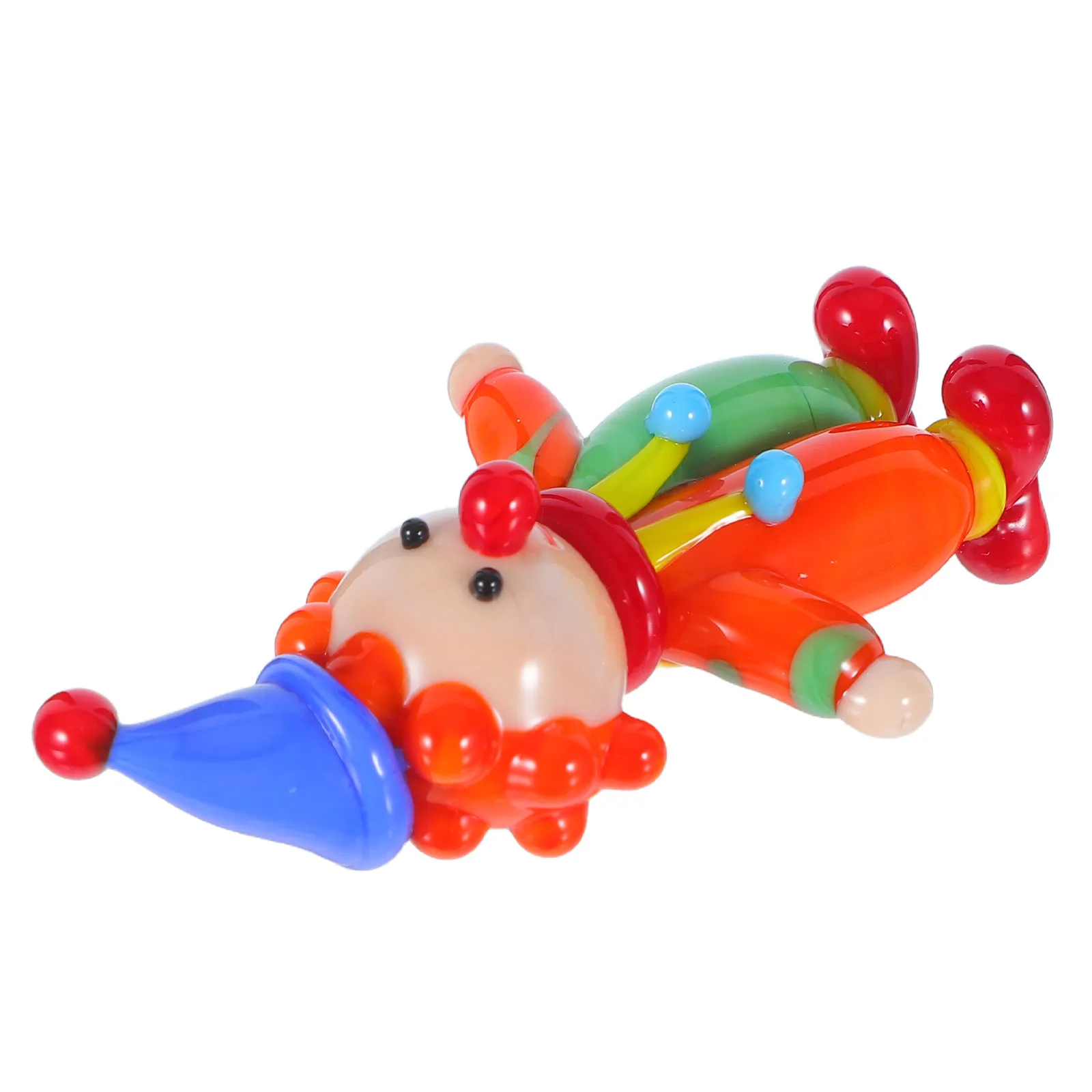 Tiny Colorful Glass Clown Statue Mini Circus Tabletop Nightstand Car Dashboard Carnival Decor Art Clown Figurines
