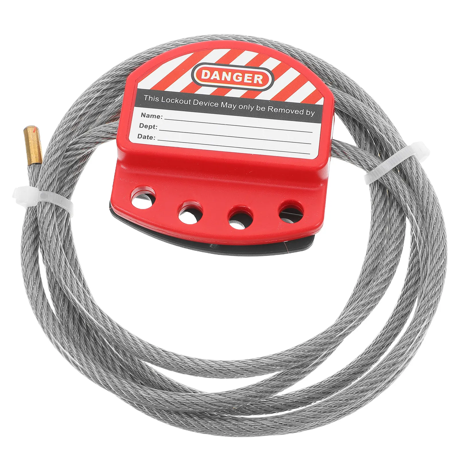 Stainless Steel Loto Cable Lock 6Mm Diameter 1.8 Meter Vinyl Coated Adjustable Industrial Safety Lock for Lockout Tagout