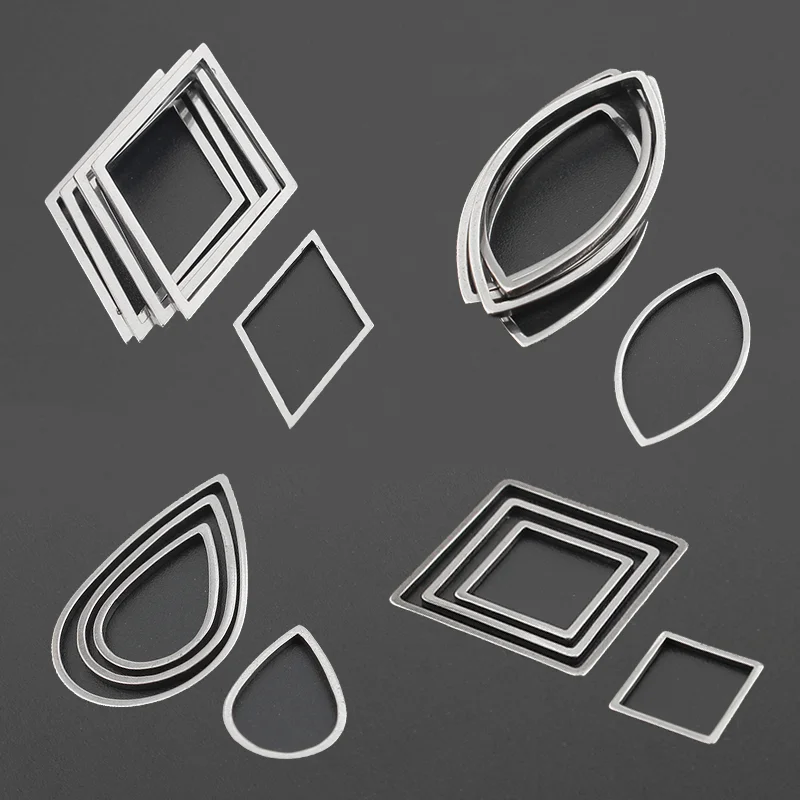 

20 шт., геометрическая фигура, подвеска из нержавеющей стали, полое сердце, треугольник, луна, звезда, серьги, рамка, подвески, модные ювелирные аксессуары