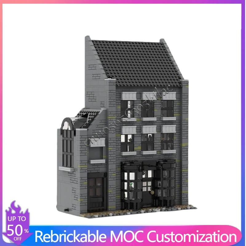 

1520 деталей, конструктор City Engineering Knockturn Alley (Боргин и Беркес), модульный, кастомизируемый, креативный, для самостоятельной сборки, праздничный подарок