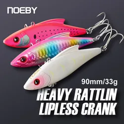 Noeby 3 pieces 90mm 33g Sinking Vibes Rattling and Vib Artificial Hard Baits Sea Crankbaits Rattlins for Winter Fishing Lures
