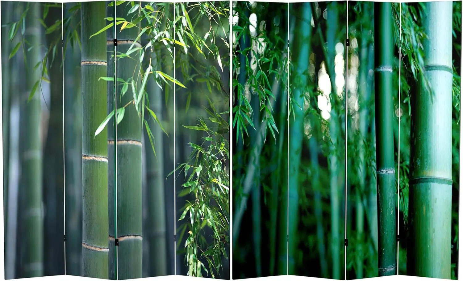6 pies Separador de ambientes de bambú de doble cara alto, de 4 paneles, plegable y autoportante, pantalla de privacidad, biombo