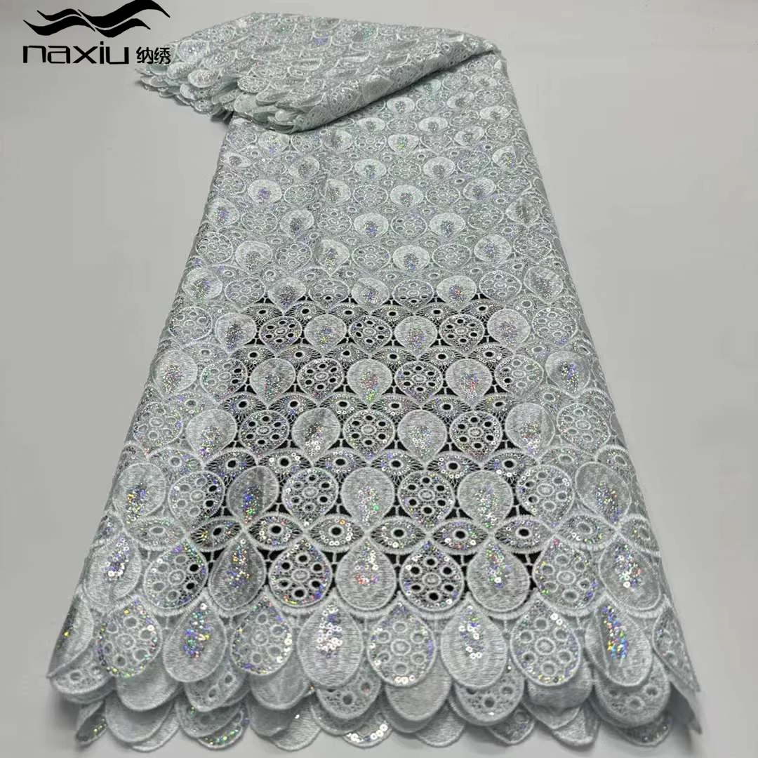 

Madison African Guipure Lace Lace Fabric Embroidered Nigeria Fabric Bride 2024 High Quality French Cord Sequined Lace Fabric