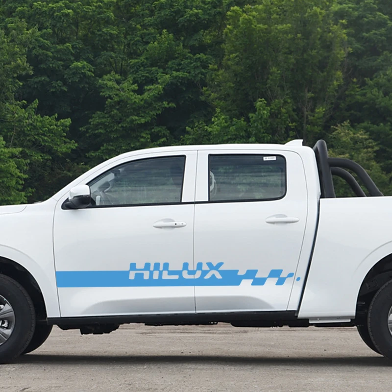 ملصقات شريط جانبي لباب السيارة ، شارات فينيل عاكسة للشاحنات الصغيرة ، ملحقات تزيين السيارات لتويوتا هايلكس فيجو ريفو ، 2