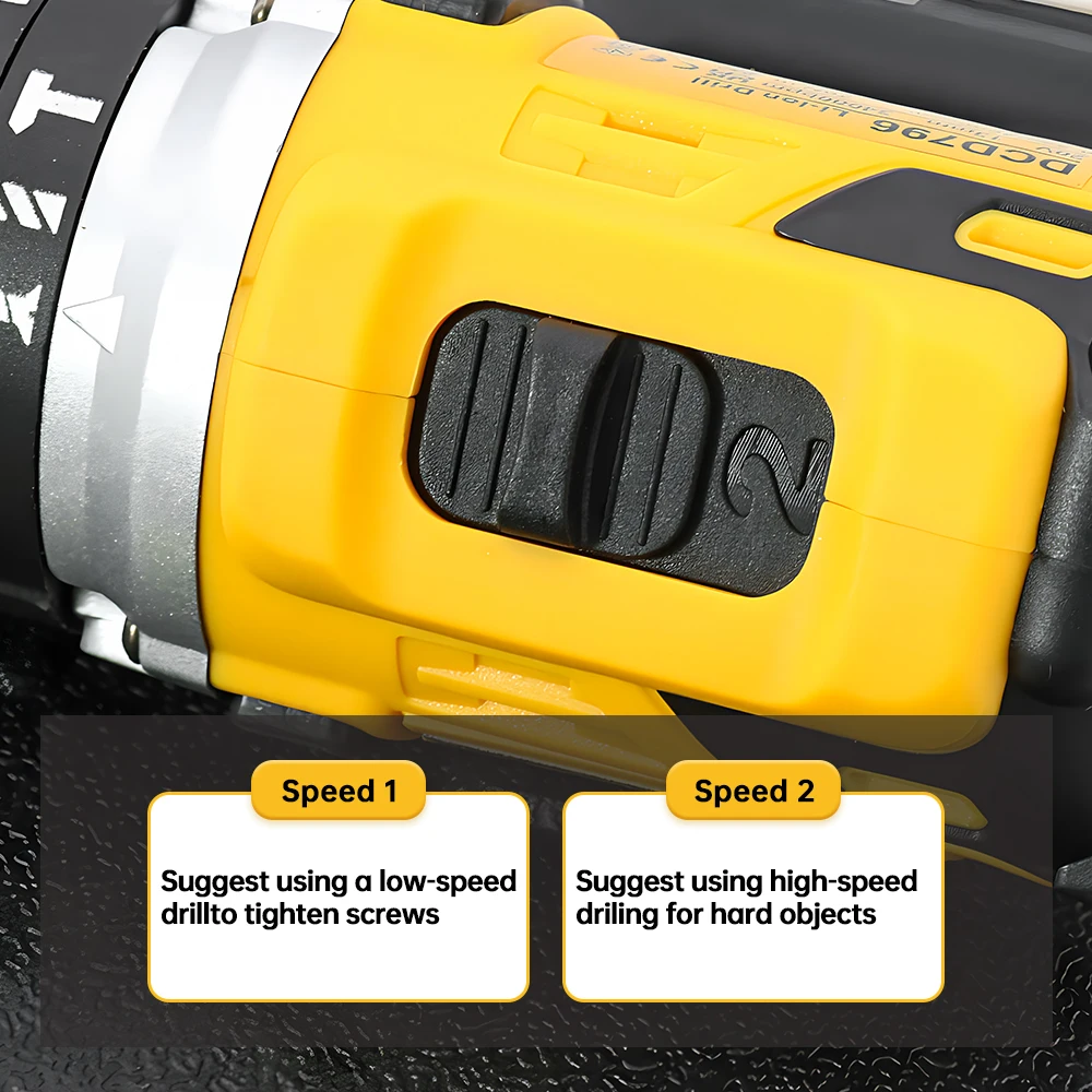 Dewalt DCD796 Cordless Impact Drill Brushless Eletric Drill Screwdriver Rechargeable Portable Compact Power Tool For 20V Battery