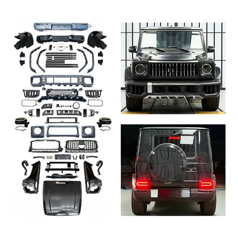 High Quality W463 To W465 G63 Style Upgrade Body Kit Fit For Mercedes G Class W463 2002-2018 Includes Front Rear Bumper Headligh
