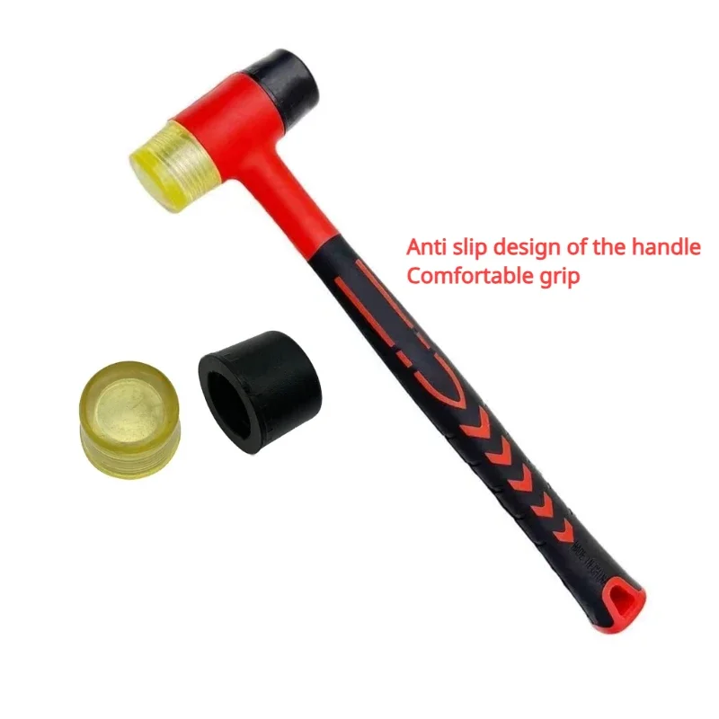 DIY Gold and Silver Tool Hammer Hand Tool Rubber Hammer Multi functional Soft Hammer Double sided Rubber Hammer