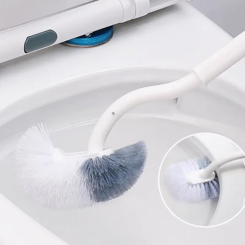 S-shaped Wall Mounted Toilet Brush, Corner Hole Brush, Soft Bristles, Household Items, Cleaning Tools, Accessories