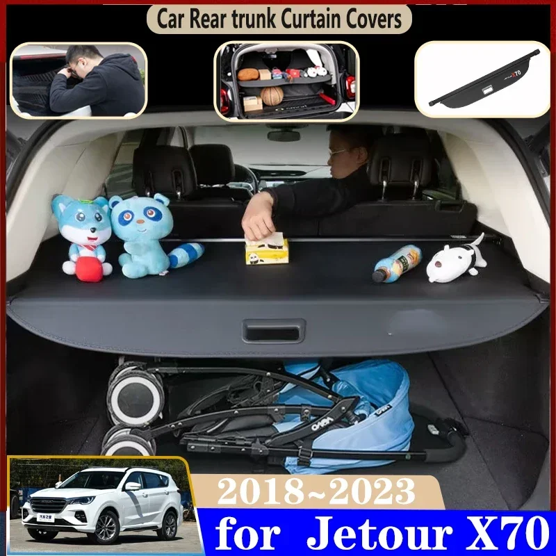 Car Trunk Curtain For Jetour X70 Accessories 2018~2023 Auto Dedicated Trunk Rear Curtain Cover Retractable Space Car Accessories