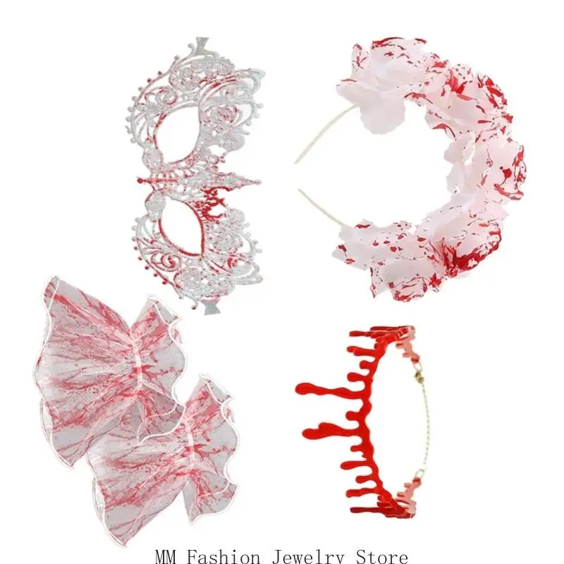 مجموعة إكسسوارات الهالوين المرعبة الواقعية من D0UB لحفلات أزياء الرعب والمكياج المخيف #2