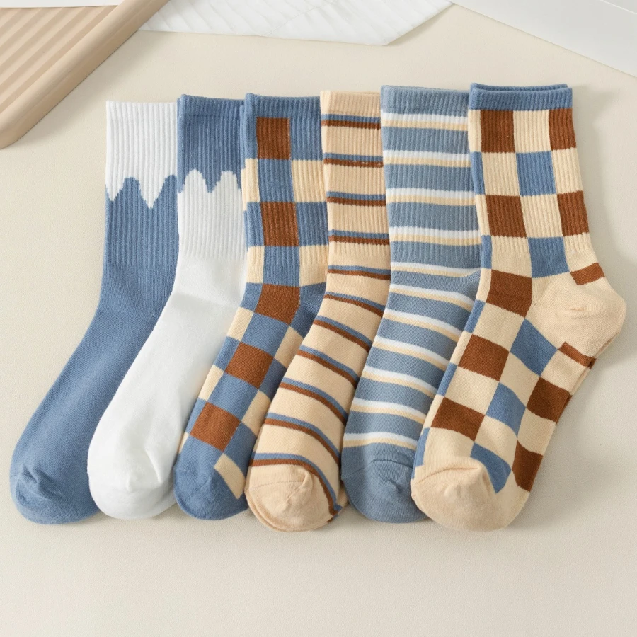 5 أزواج من الجوارب ذات الألوان الصلبة للجنسين للخريف والشتاء على طراز الكلية، دافئة ومريحة، ملابس غير رسمية #3