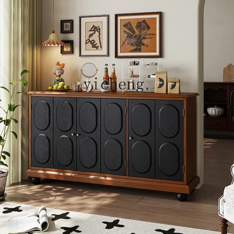 B6-G  Retro Shoe Cabinet Solid Wood Entrance Entrance Cabinet Medium and Ancient Style Dining Side Cabinet Living Room