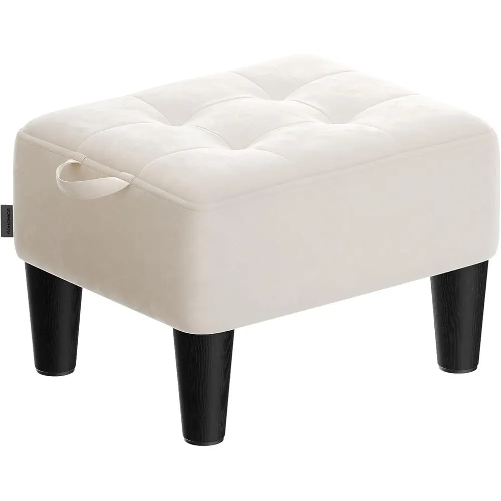 

Stool with Legs, Small ootstool Ottoman, Velvet Seat with Thick Cushion, or Living Room, Bedroom, Entryway, 330 lb Weight