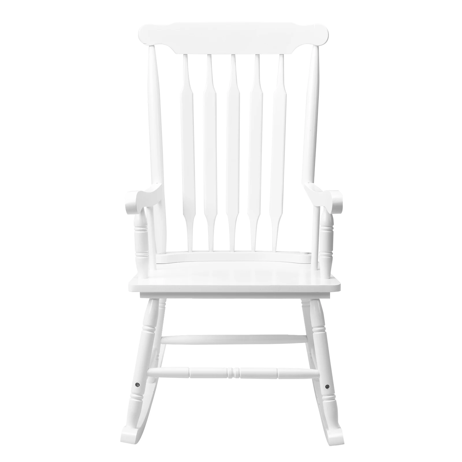 Patio Rocking Chair Solid Wood, Outdoor Porch Rocker Chair with Wooden Frame, Indoor Wooden Rocking Chair