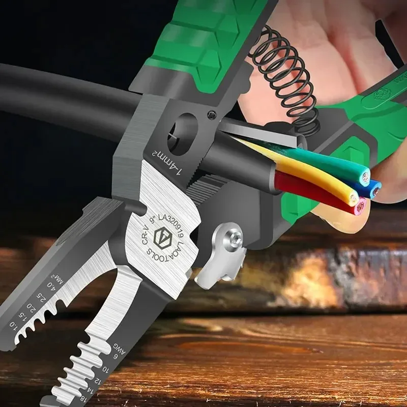 9-In-1 Electrician Specific Pointed Nose Crimper Multifunctional Wire Stripping Crimping Pointed Nose Plier Wire Crimping Pliers
