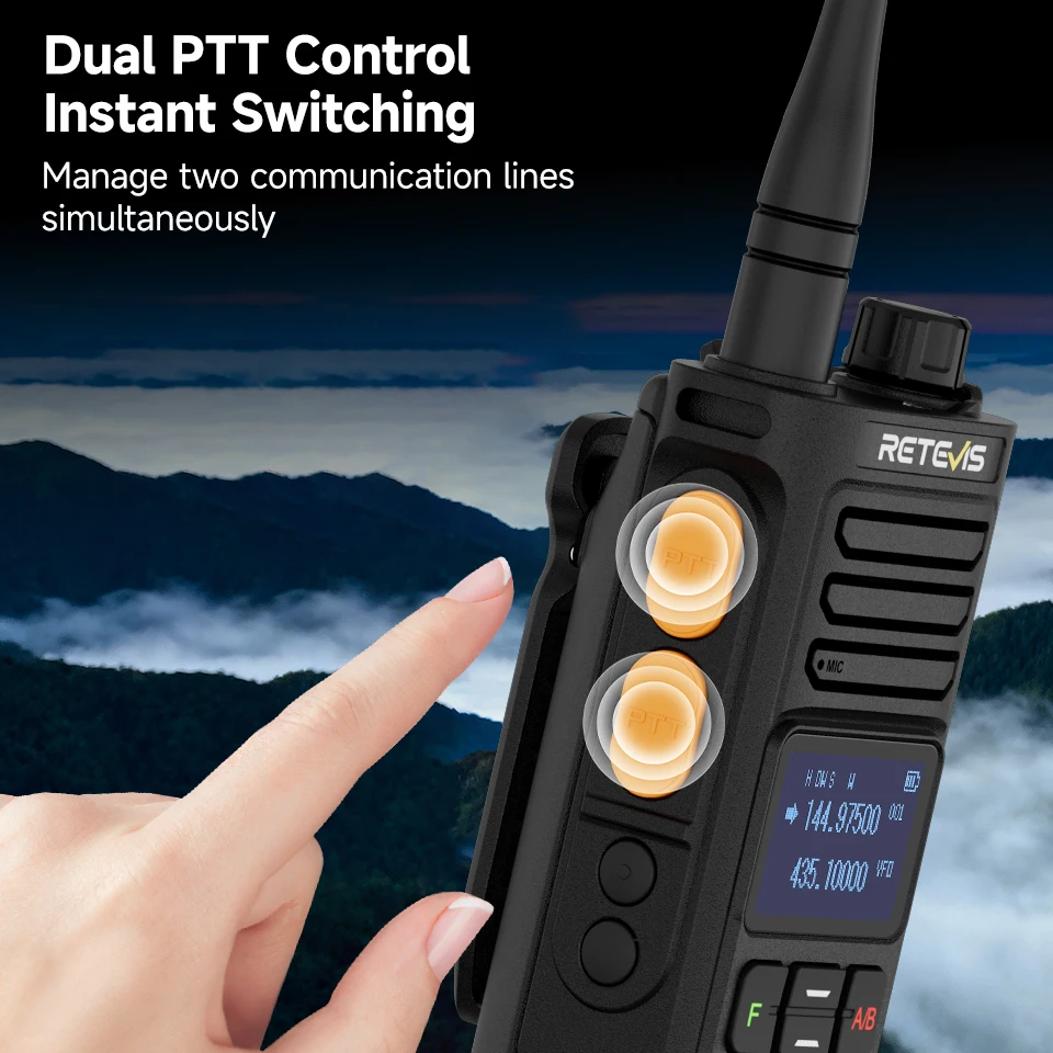 Retevis RA89R/G Walkie-Talkie / Amateurfunkgerät mit Cross-Band-Funktion (U/V-Band), Bluetooth-App-Programmierung, 2800 mAh Akku, großer Funkreichweite – ideal für Camping – Detail 12